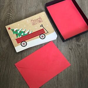 Season's Greetings Cards with Red Envelopes Christmas
